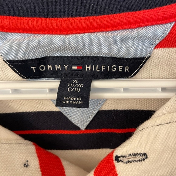 Tommy Hilfiger designer polo shirt with stripes - Picture 2 of 3